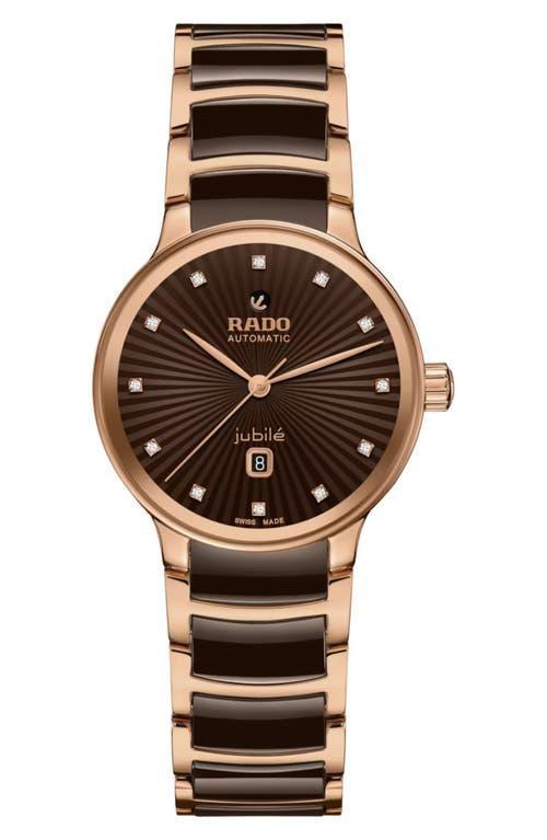 RADO Womens Centrix Automatic Diamonds Two Tone Stainless Steel Bracelet Watch Product Image