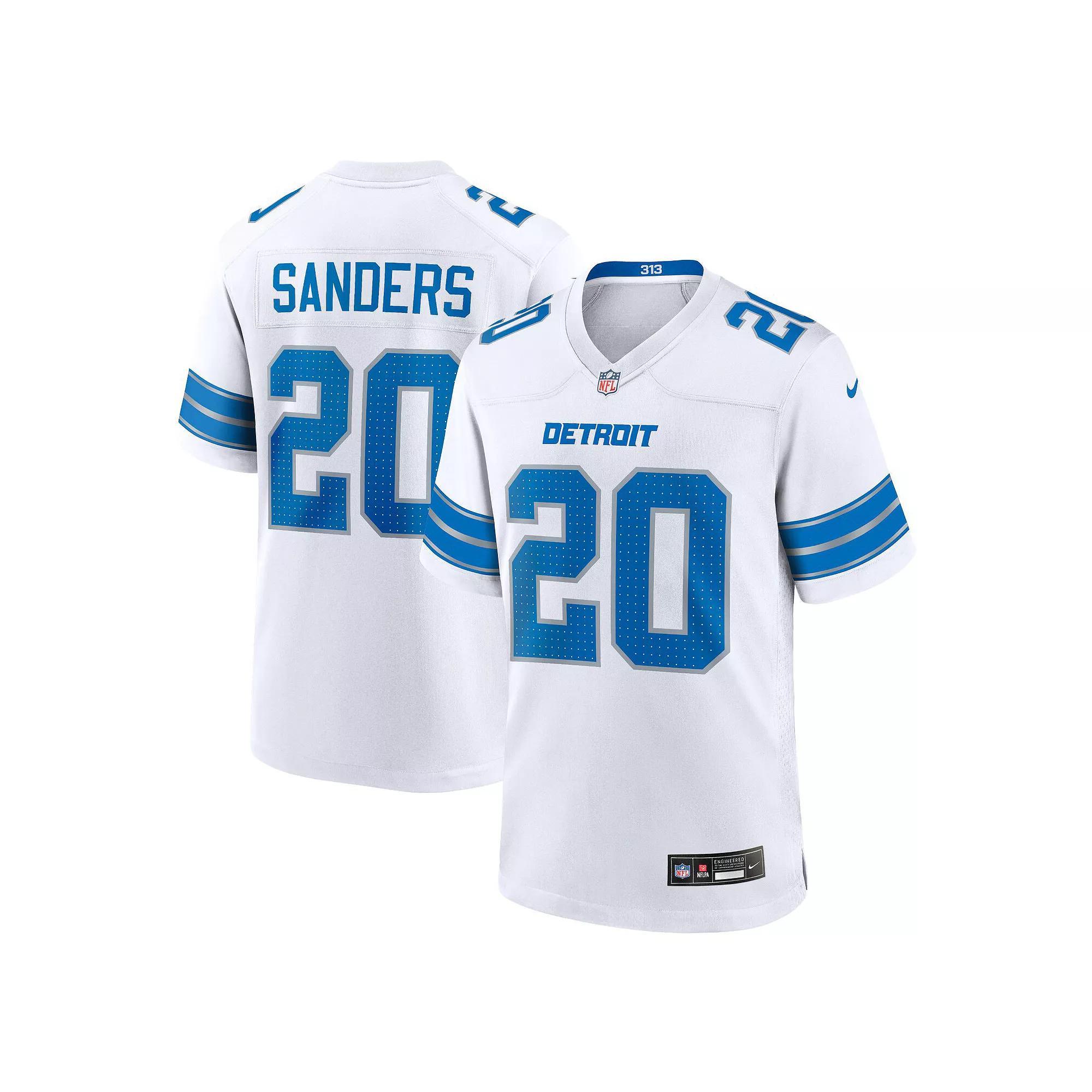 Men's Nike Barry Sanders White Detroit Lions Retired Player Game Jersey,  Product Image