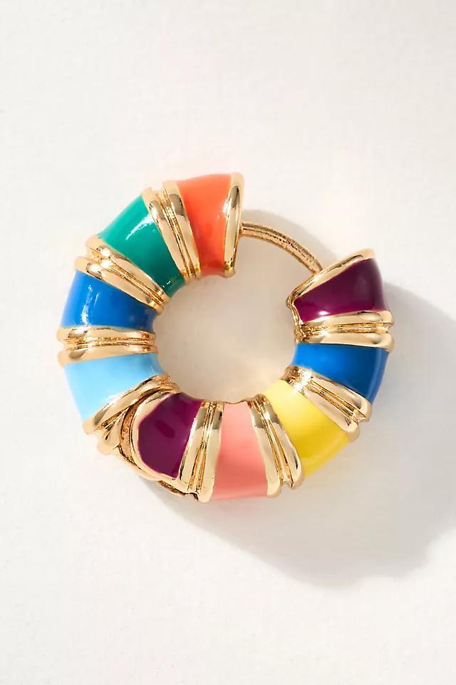 Colorful Huggie Hoop Earrings Product Image