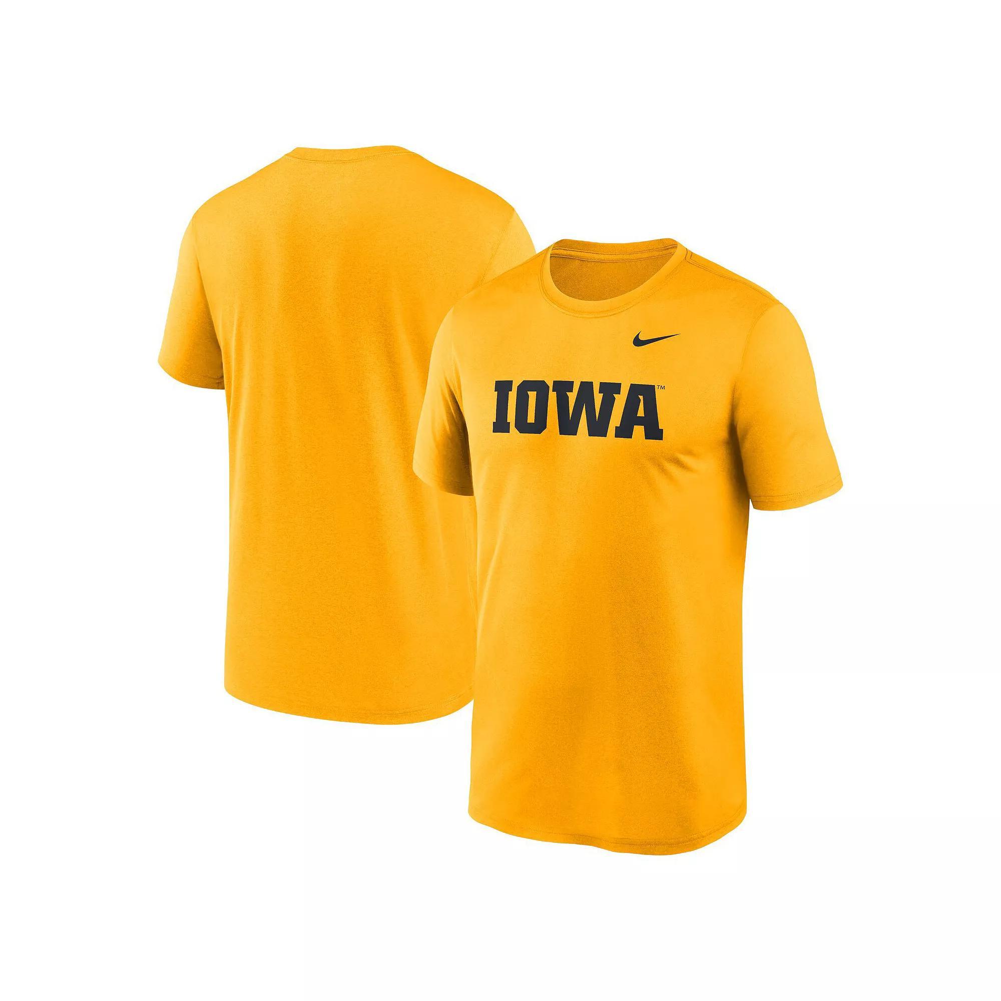 Men's Nike Gold Iowa Hawkeyes Primetime Legend Wordmark T-Shirt, Size: 2XL Product Image