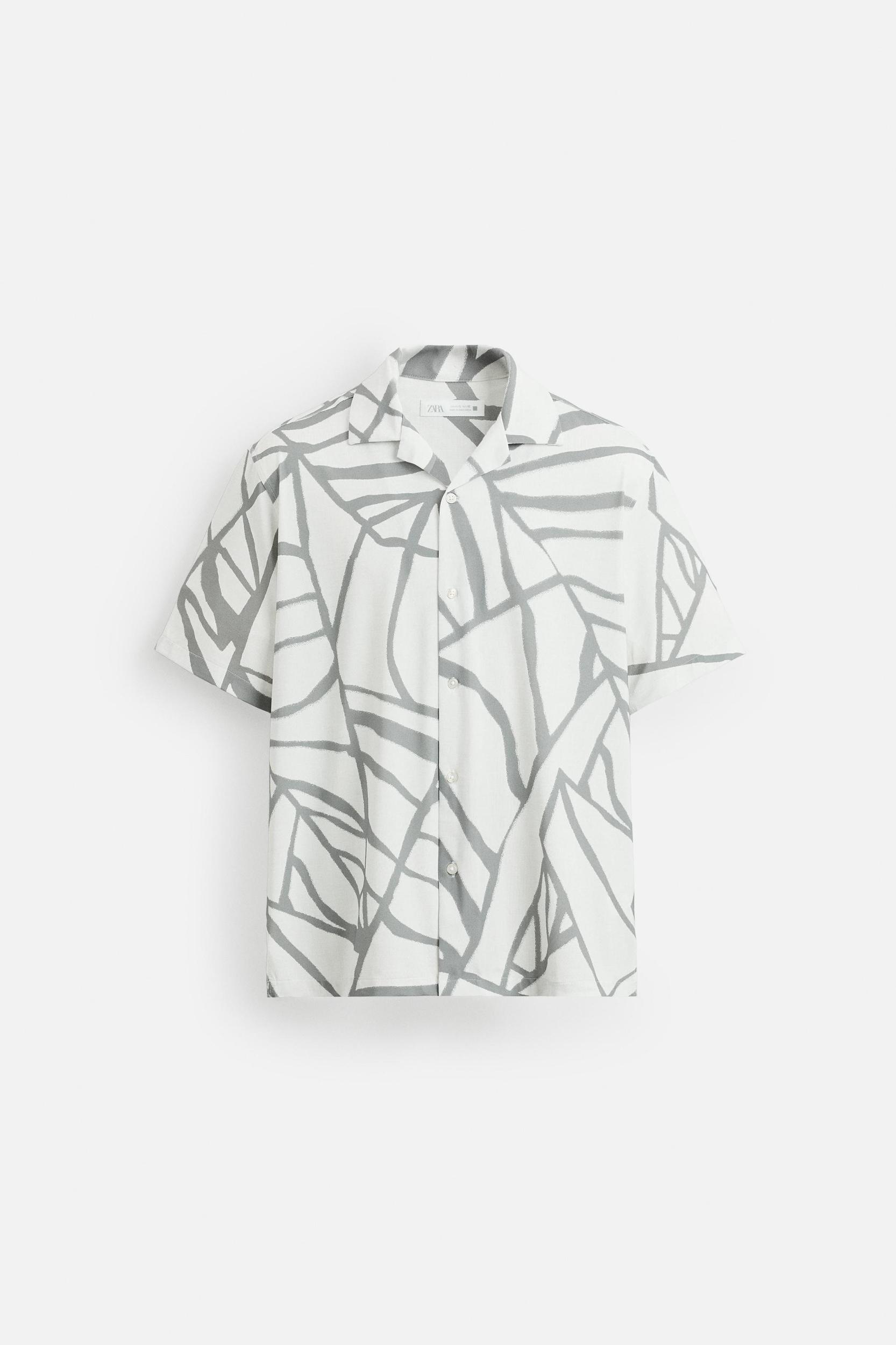 ABSTRACT PRINT STRETCH SHIRT Product Image