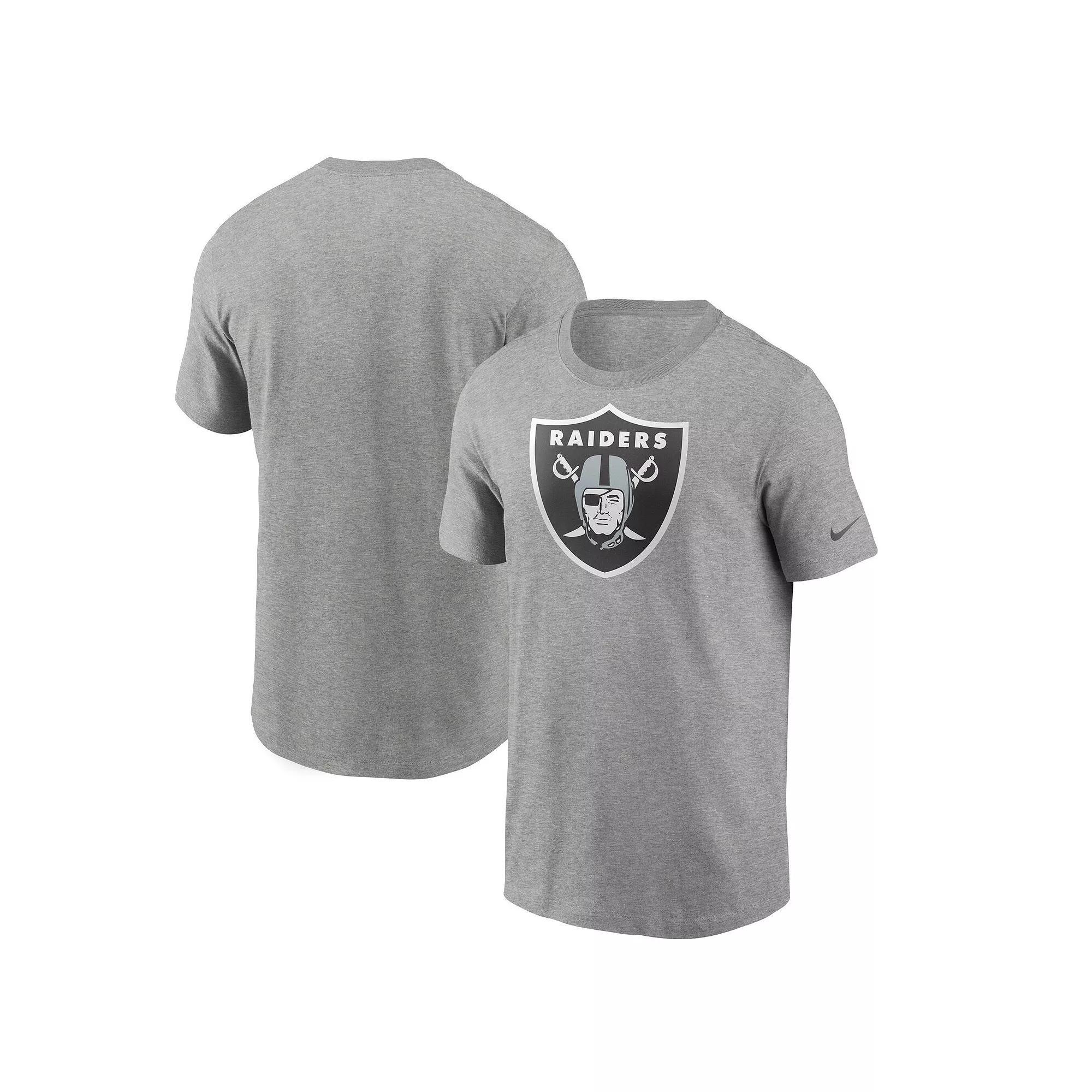 Men's Nike Heathered Gray Las Vegas Raiders Primary Logo T-Shirt,  Product Image