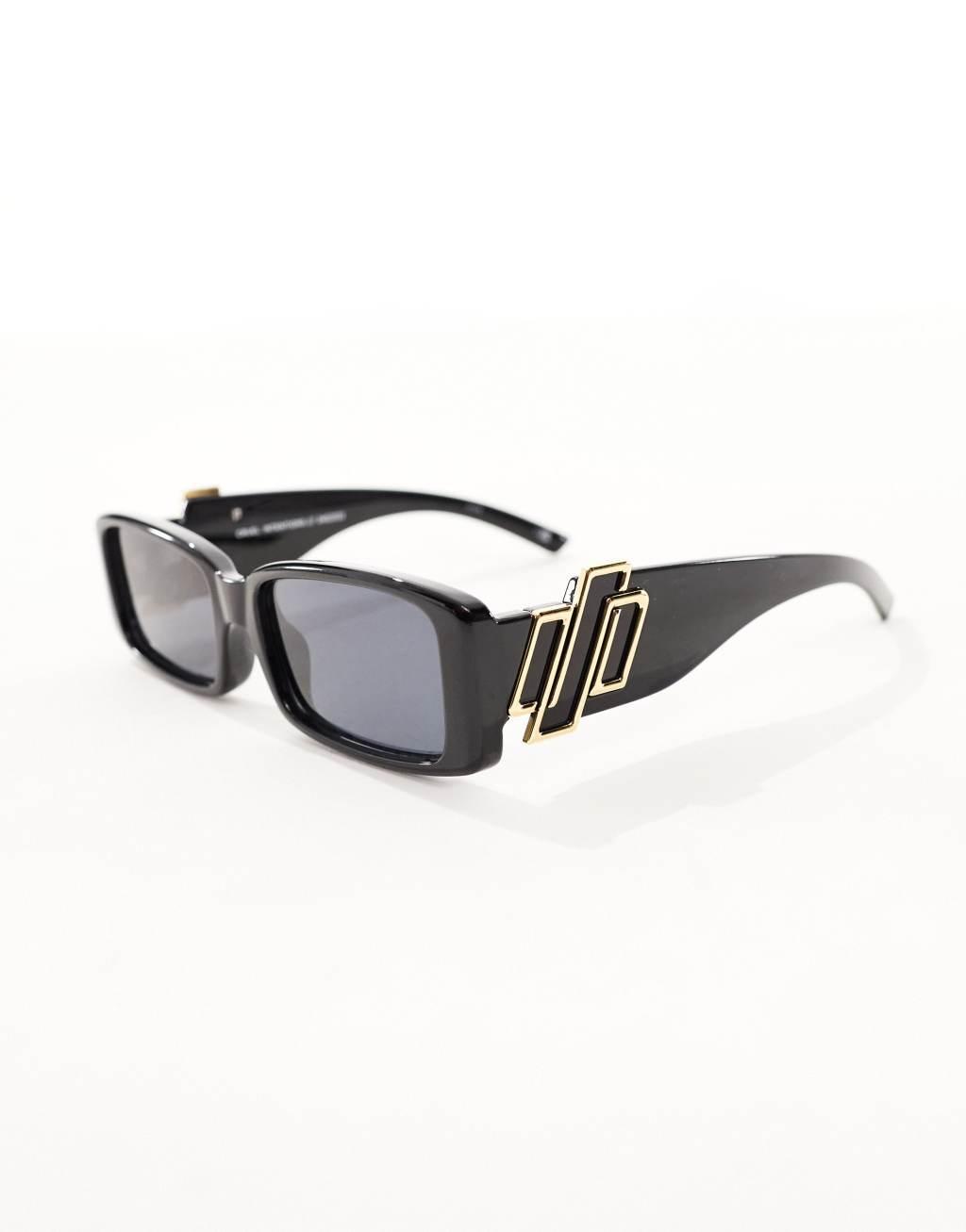 Le Specs cruel intentions rectangle sunglasses in black Product Image