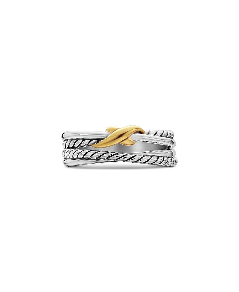 Womens X Crossover Band Ring in Sterling Silver Product Image