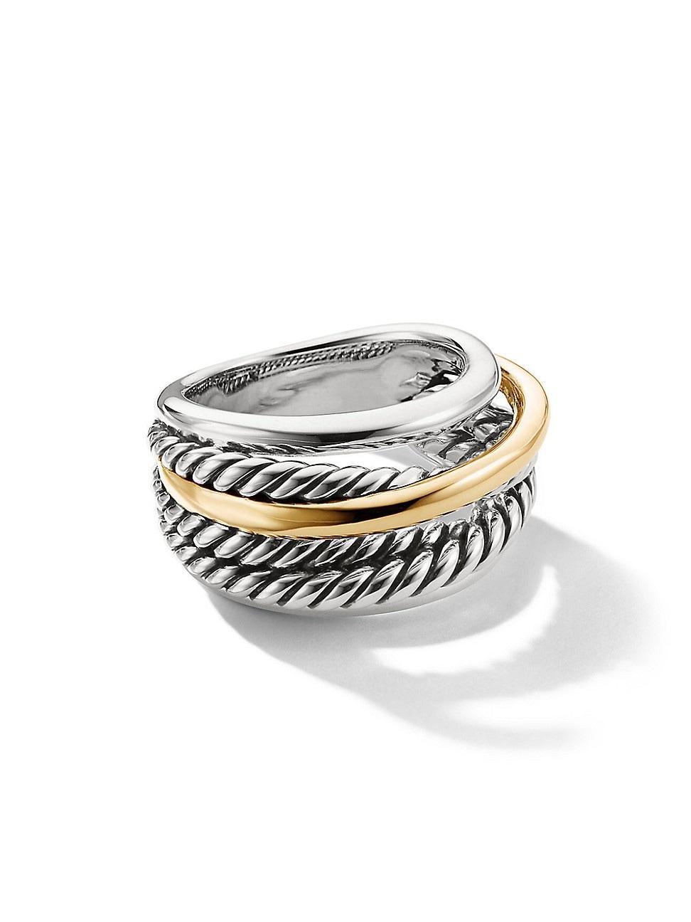 Crossover Narrow Ring with Silver/Gold Product Image