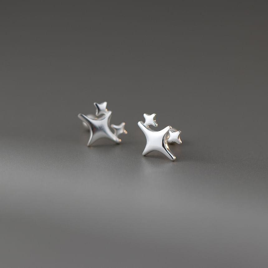 925 Sterling Silver Star Stud Earring Product Image