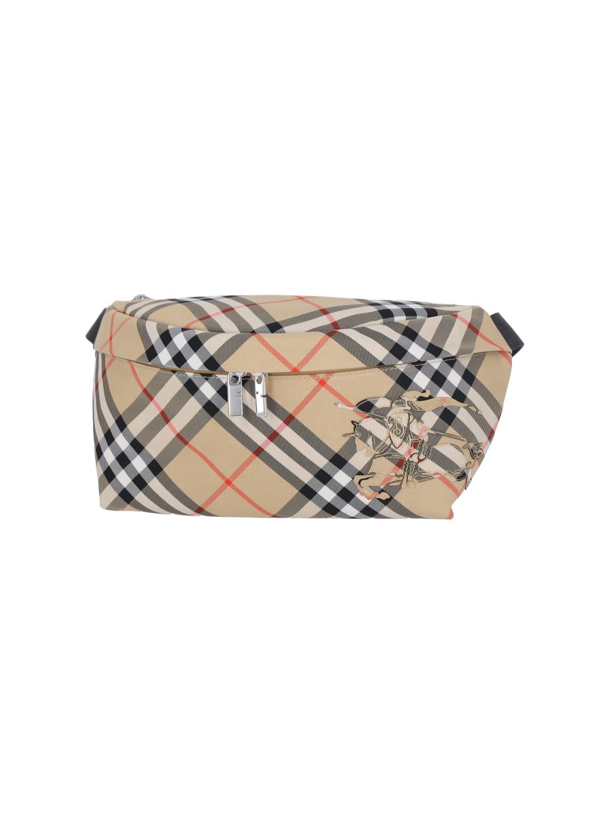 BURBERRY Check Logo Fanny Pack In Beige Product Image