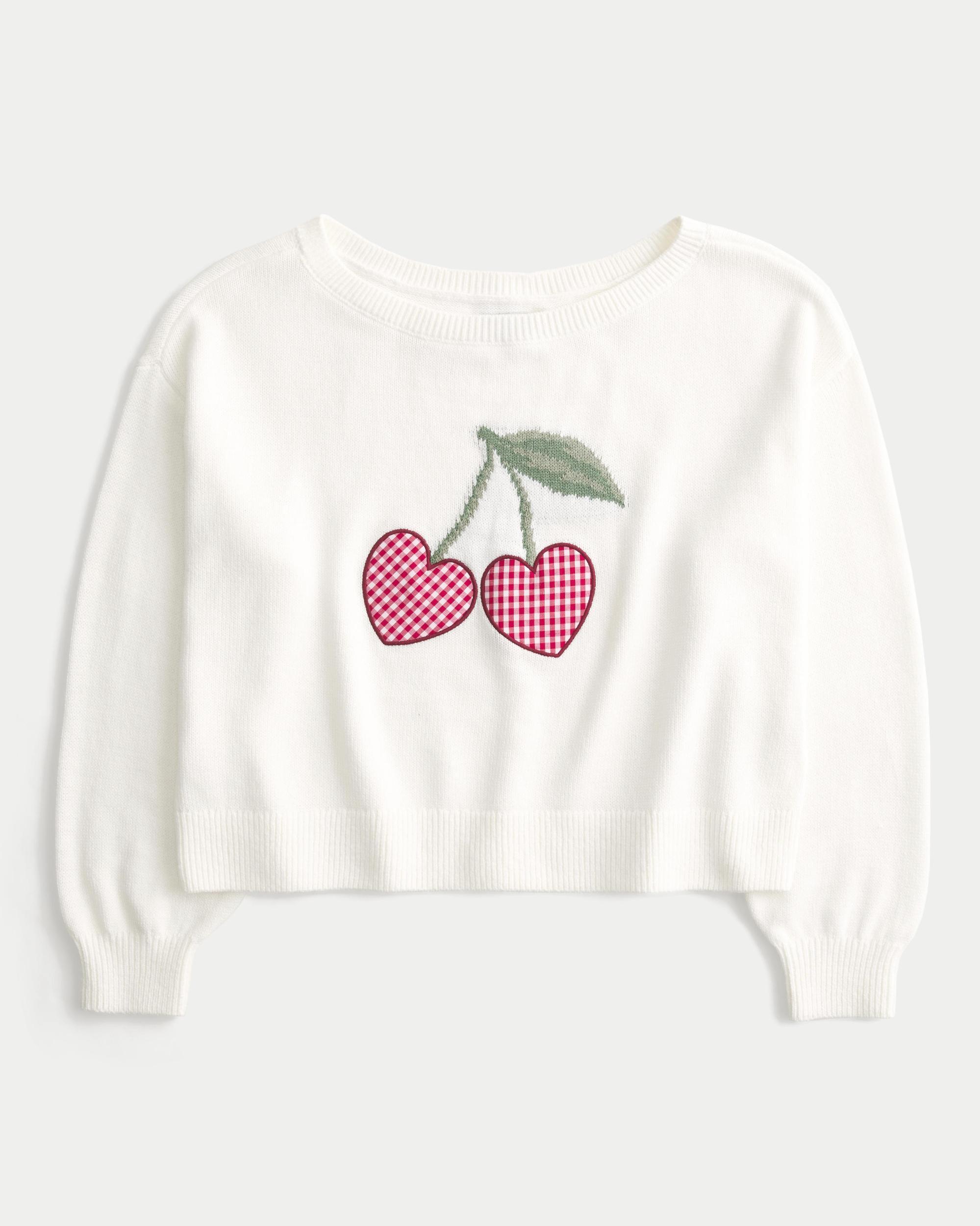 Easy Heart Graphic Off-the-Shoulder Sweater Product Image