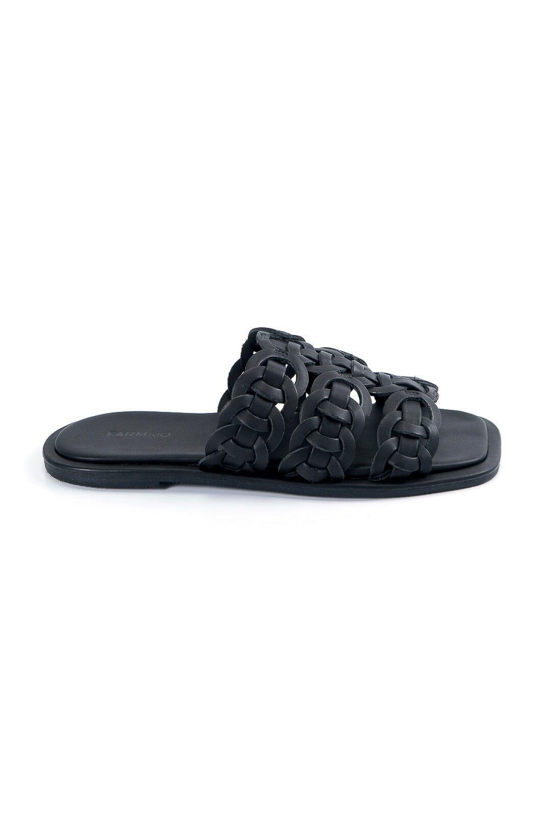 Black Circles Flat Sandal Product Image