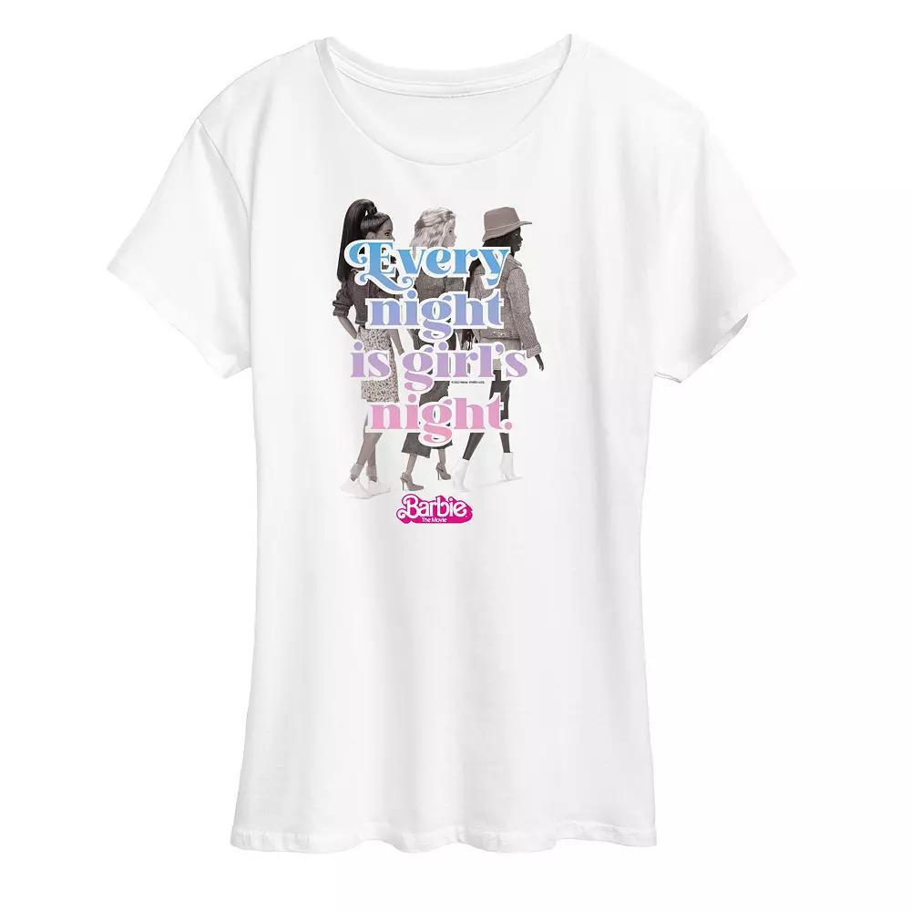 Women's Barbie The Movie Girls Night Graphic Tee, Girl's, Size: XXL, White Product Image