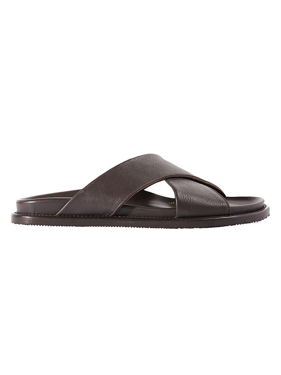 Mens Punta Crisscross Leather Slide Sandals Product Image