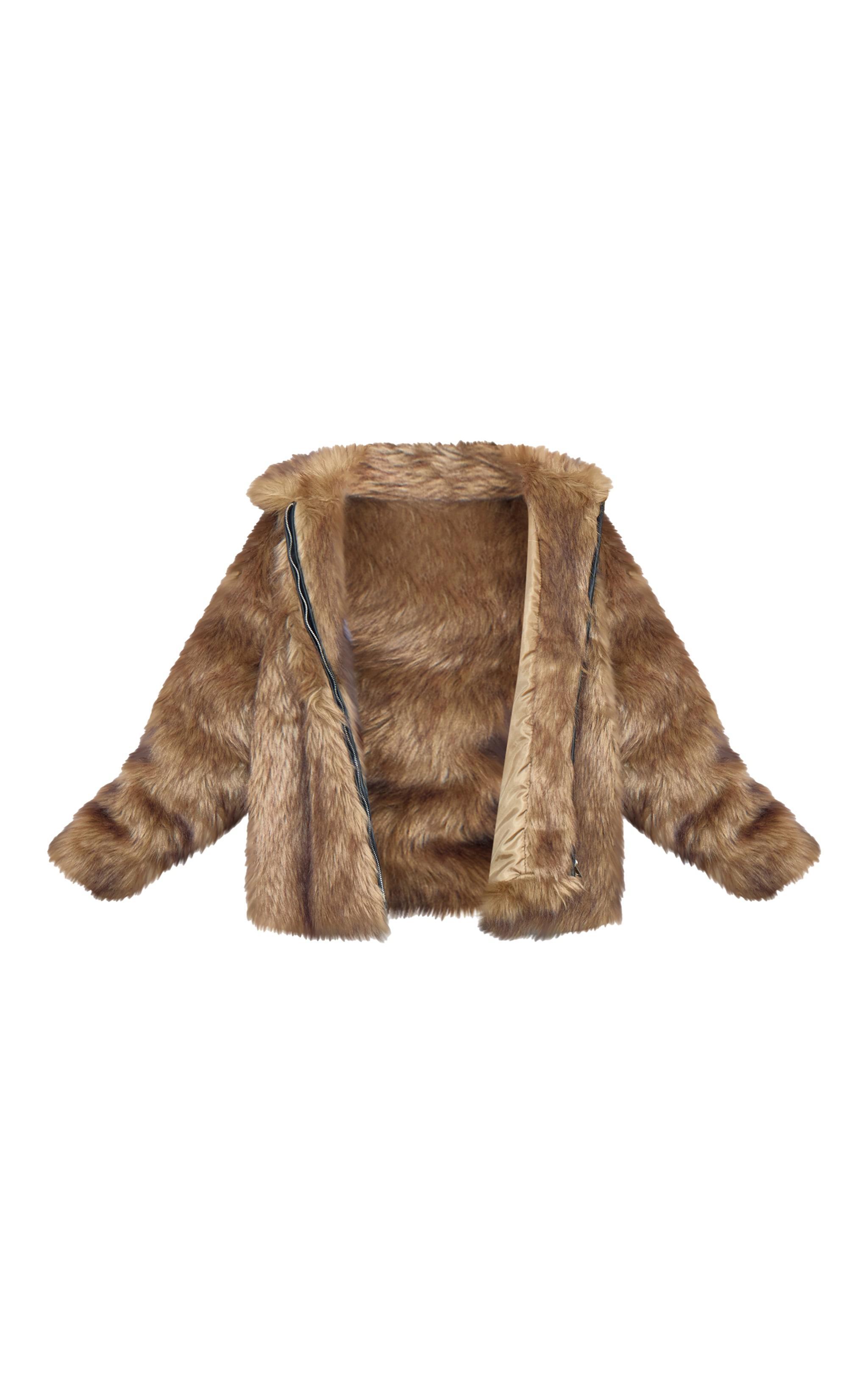 Plus Dark Brown Faux Fur Oversized Coat Product Image