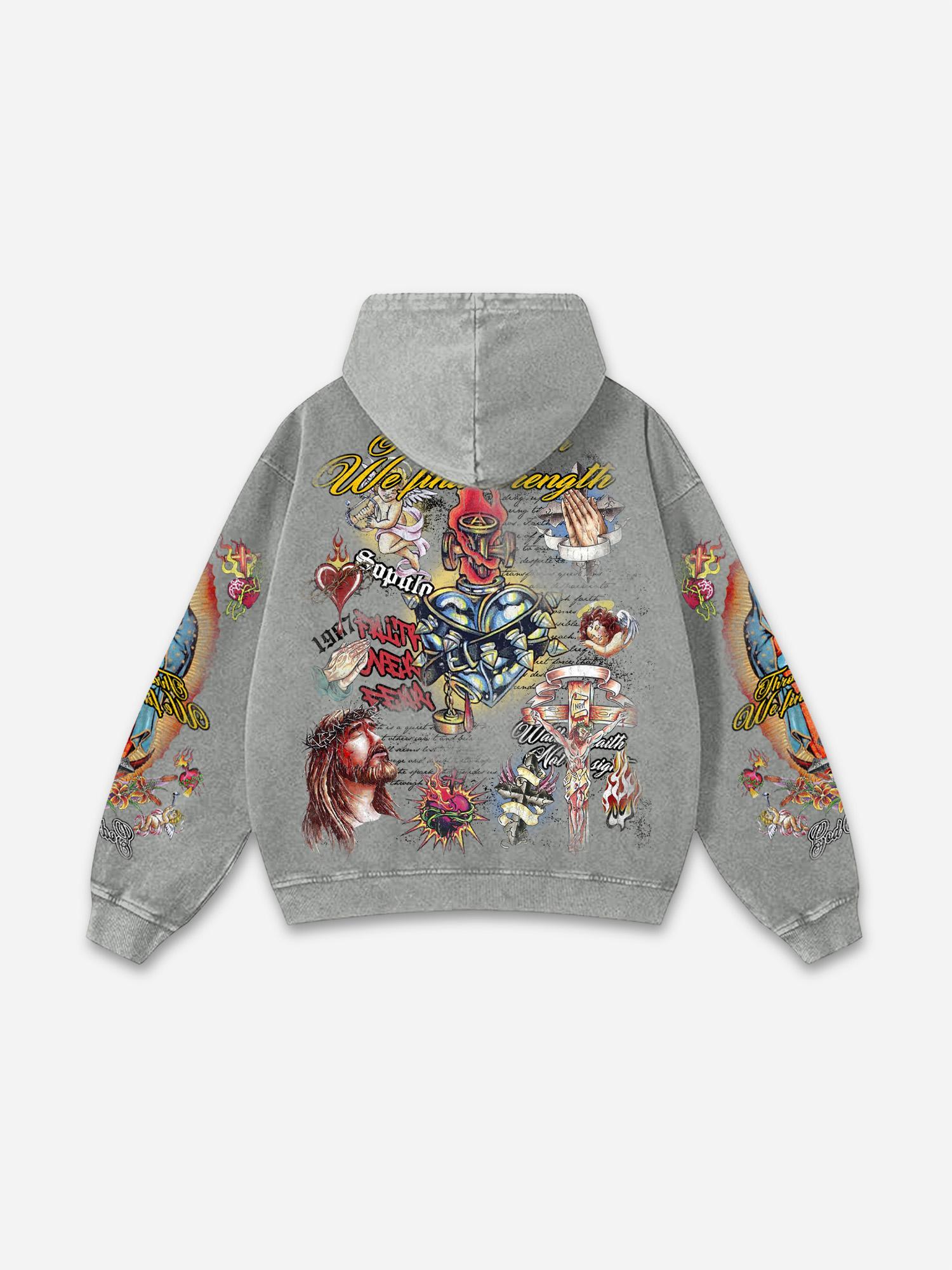 Fly By Choice X Spacestation Graphic Print Acid Wash Hoodie Product Image