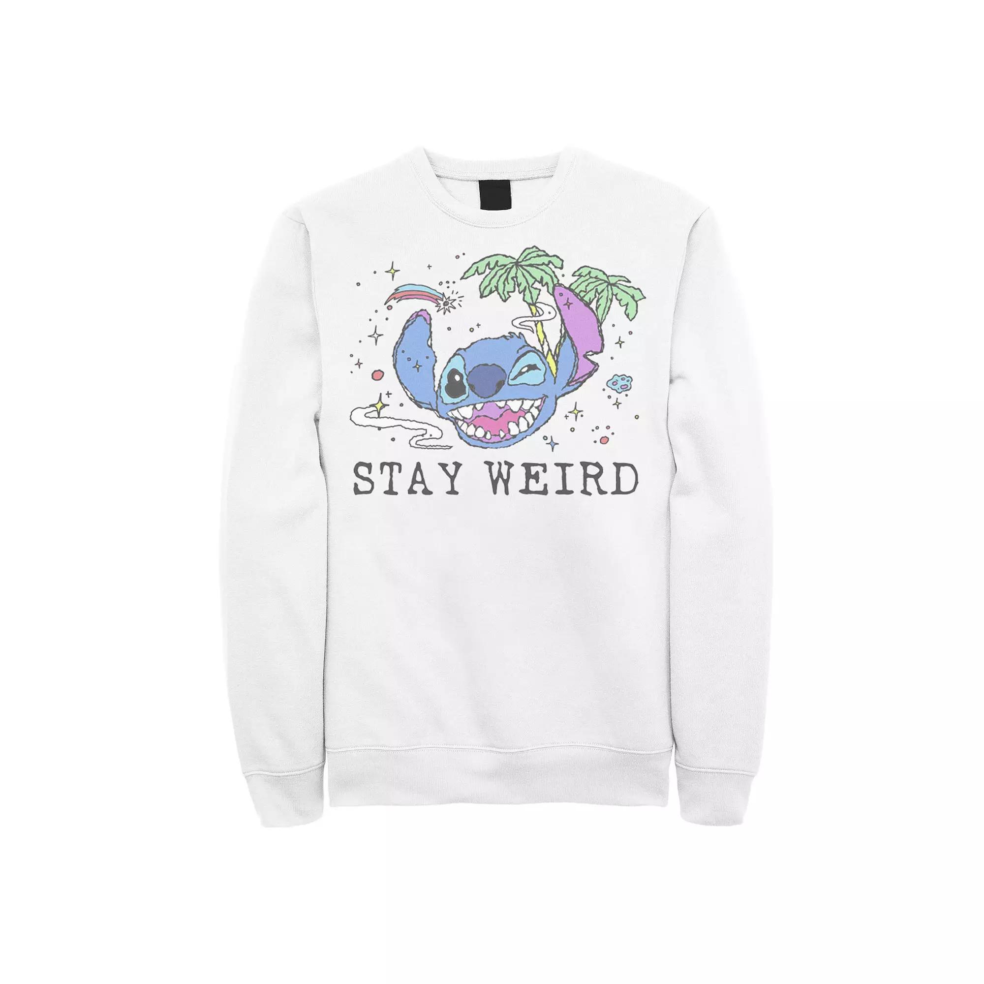 Disney's Lilo & Stitch Stay Weird Stitch Men's Sweatshirt, Size: XL, White Product Image
