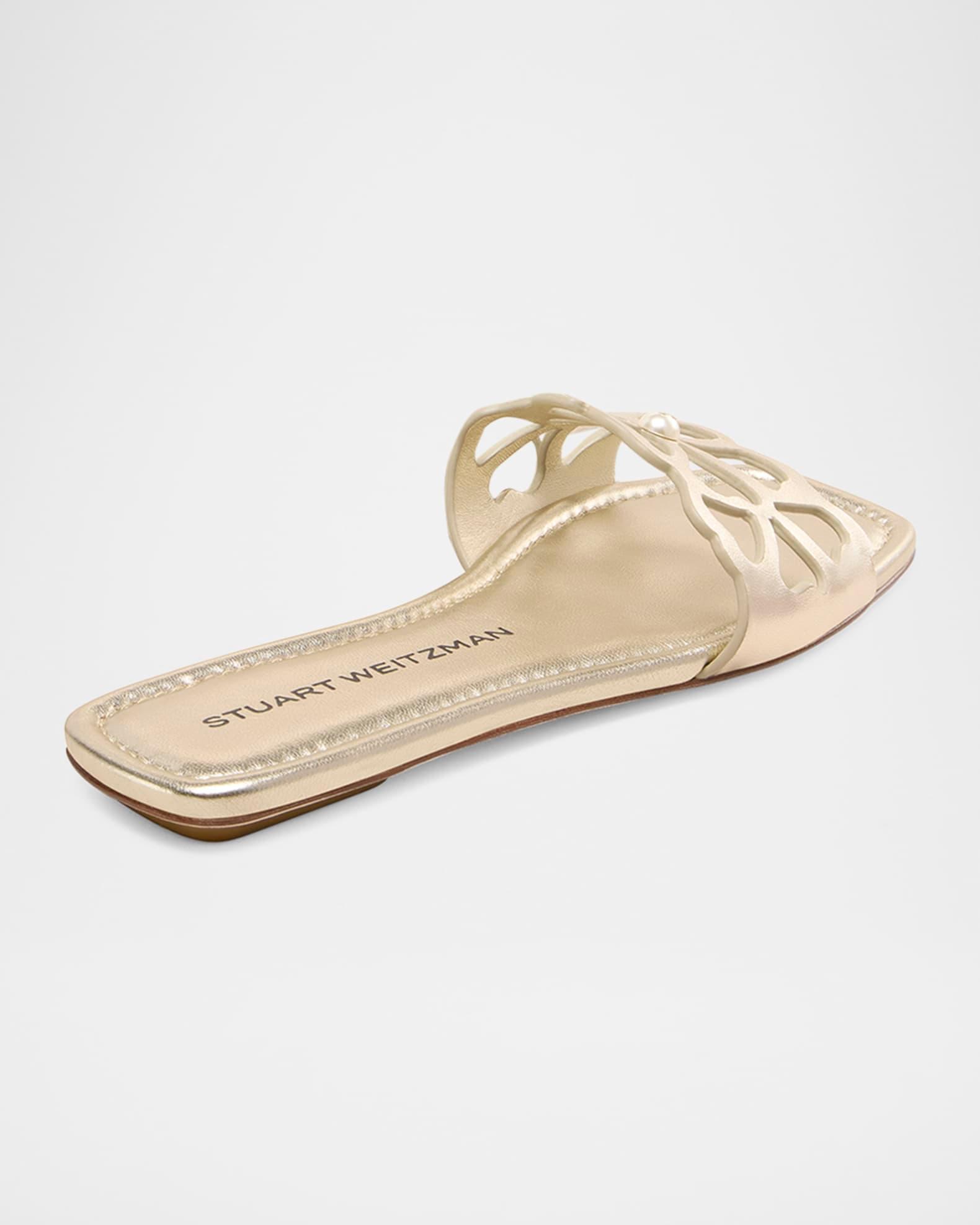Jasmine Metallic Cutout Flat Slide Sandals Product Image