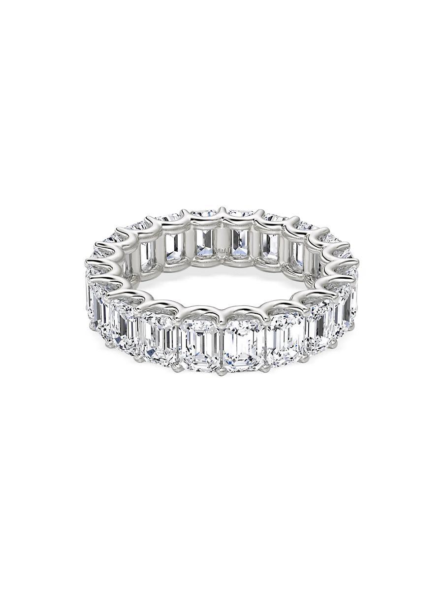 Womens Eternity Bands 14K White Gold & 5.00 TCW Lab-Grown Diamond Emerald Eternity Band Product Image