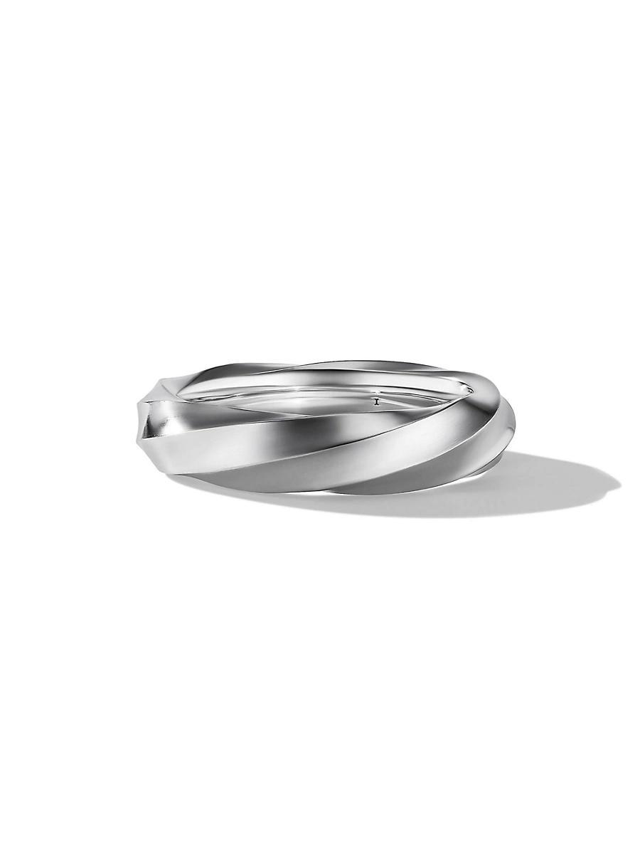 Womens Cable Edge Band Ring In Sterling Silver Product Image