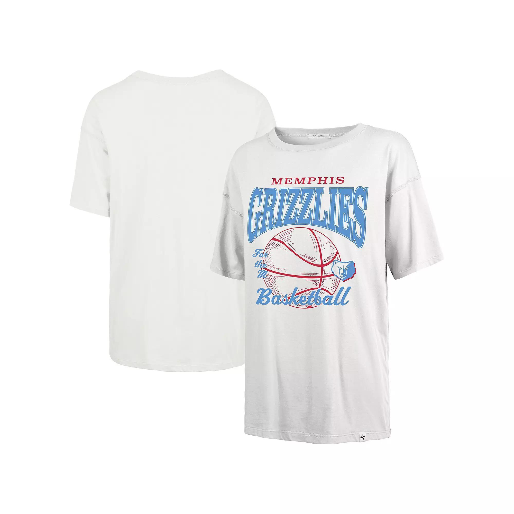 Women's '47  White Memphis Grizzlies City Edition Down Court Sadie T-Shirt, Size: Small, Grz White Product Image