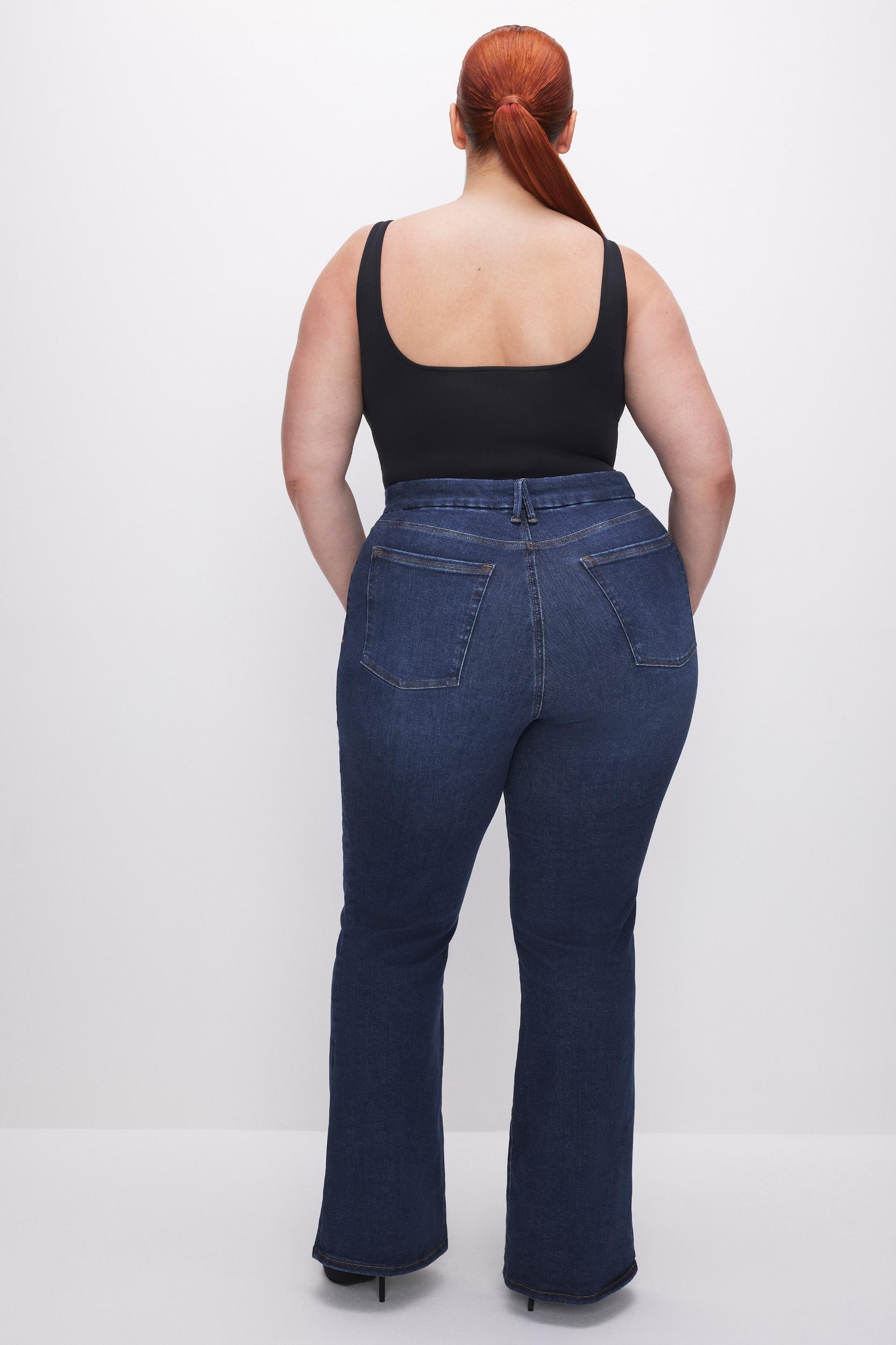 POWER STRETCH PULL-ON FLARE JEANS | INDIGO491 Product Image