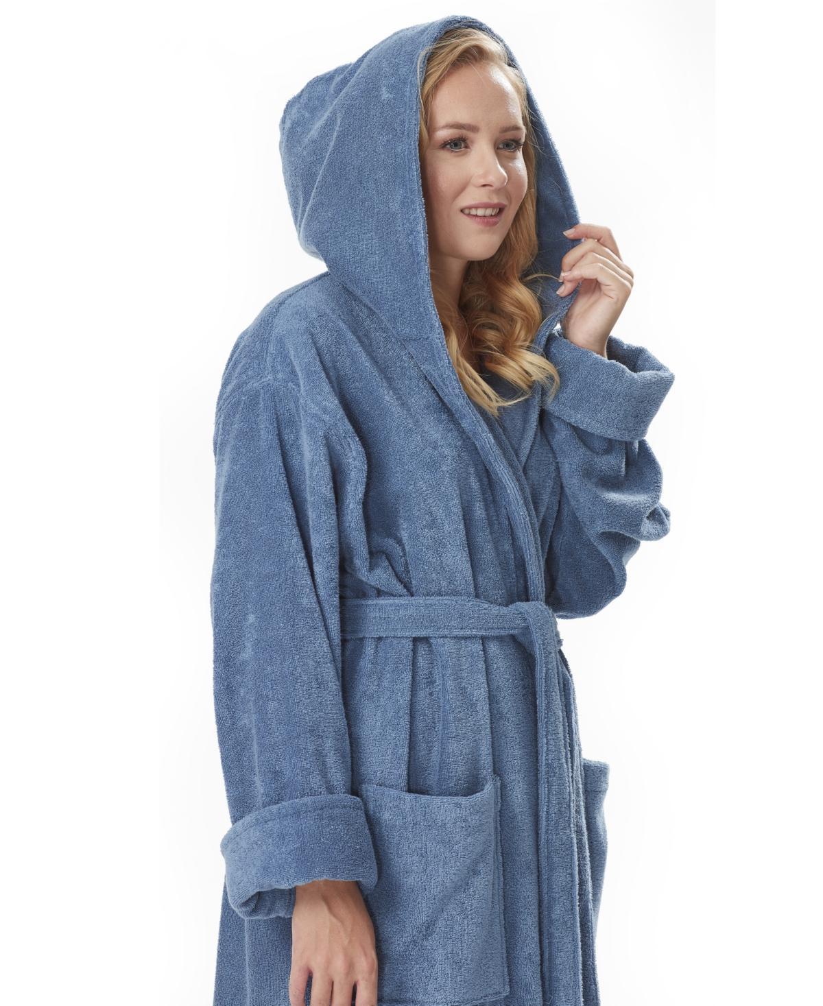 Arus Womens Hooded Full Length Gots Certified Organic Turkish Cotton Bathrobe Product Image