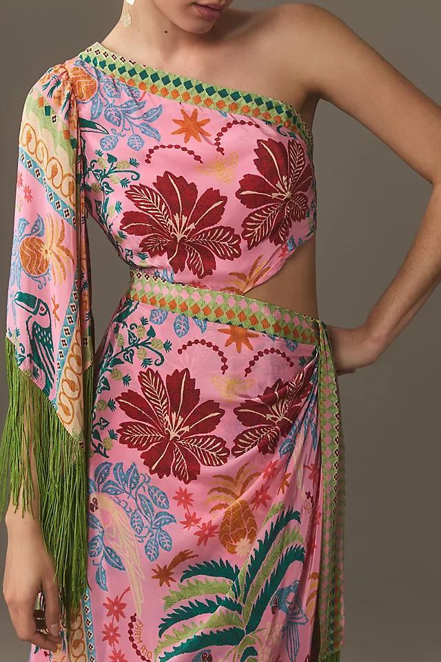 Farm Rio Fruits Queen Scarf One-Shoulder Maxi Dress Product Image