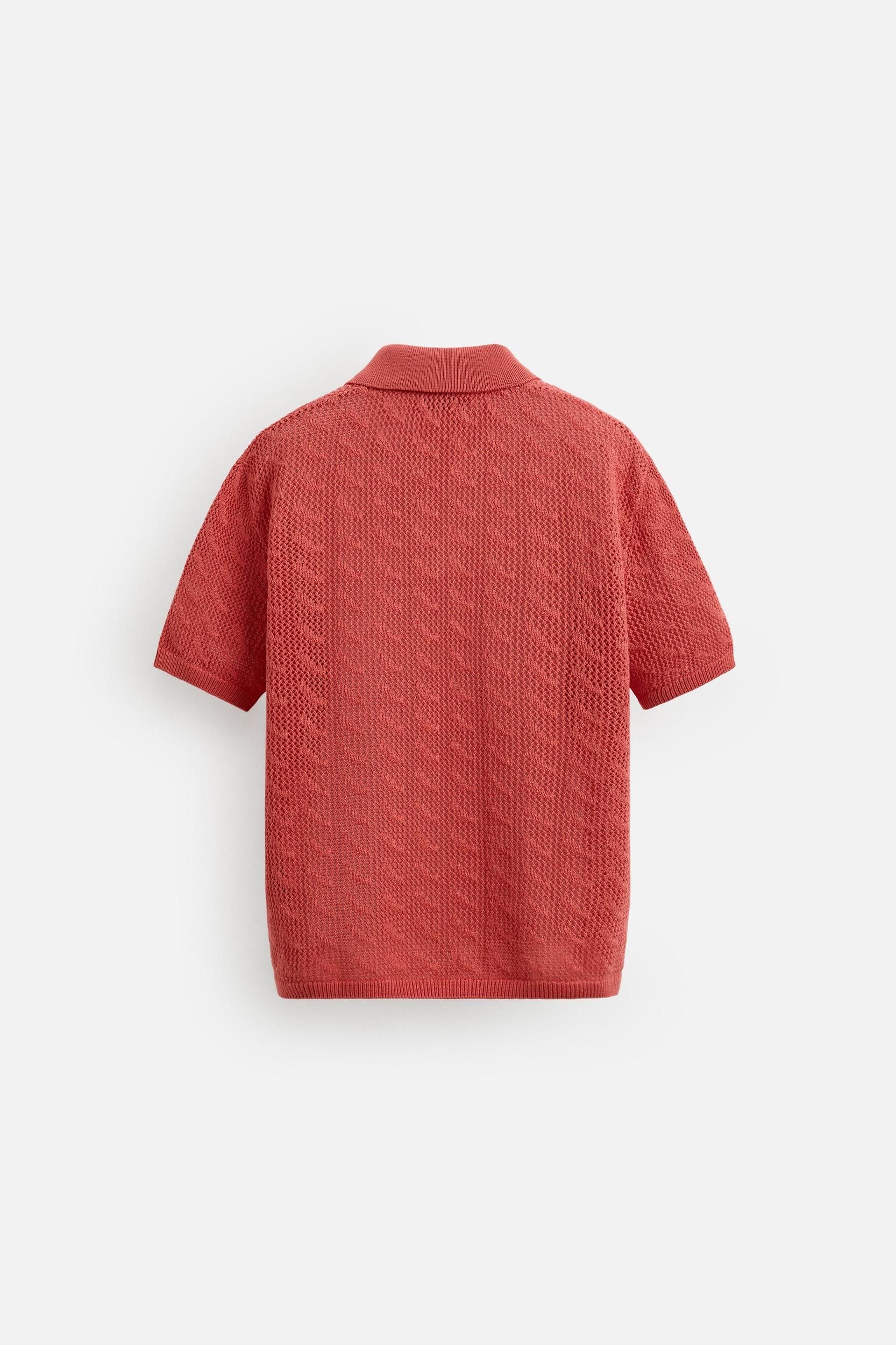 OPEN STITCH KNIT POLO SHIRT Product Image