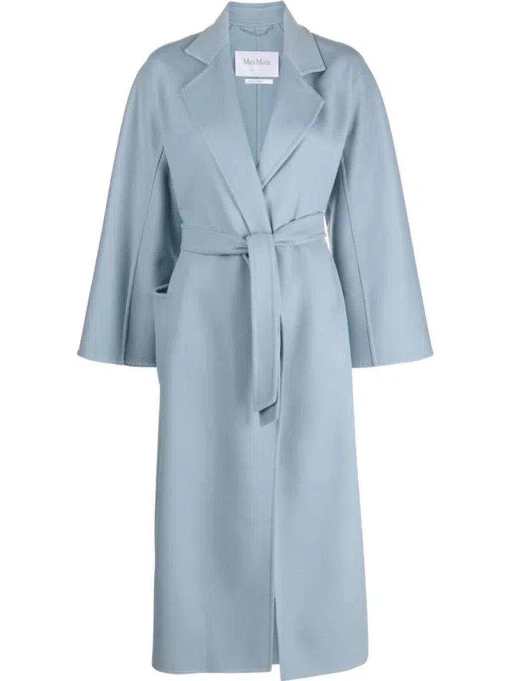 MAX MARA Cadmio Belted Coat In Blue Product Image