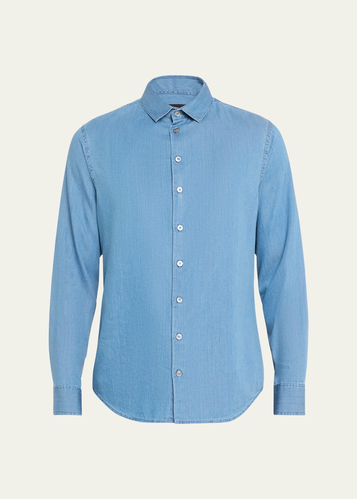 Mens Light Denim Sport Shirt Product Image