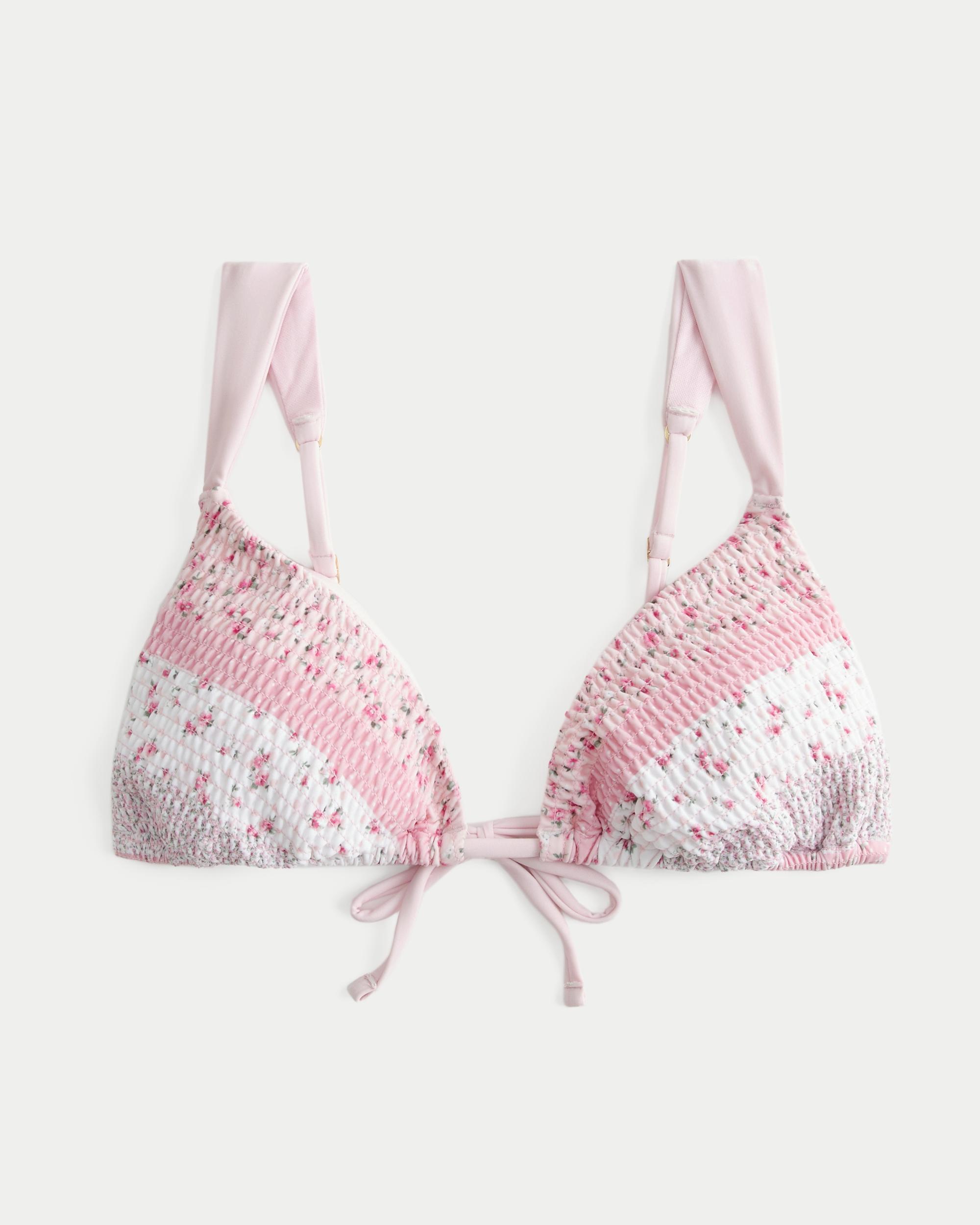 Smocked Over-the-Shoulder Triangle Bikini Top Product Image