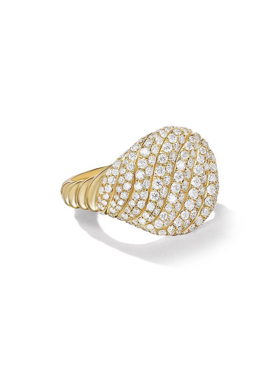 Womens Sculpted Cable Pinky Ring in 18K Yellow Gold Product Image