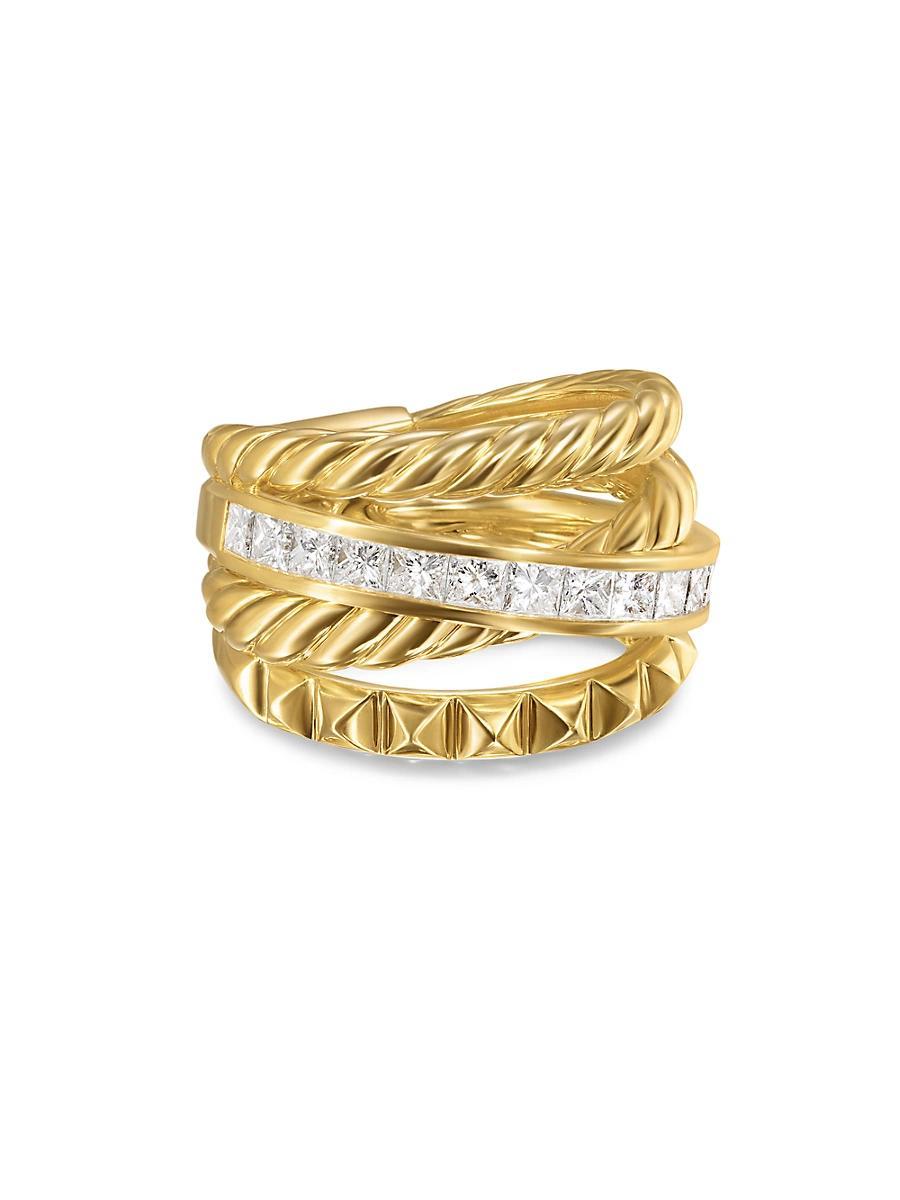 Womens Crossover Trio Four Row Ring in 18K Yellow Gold Product Image