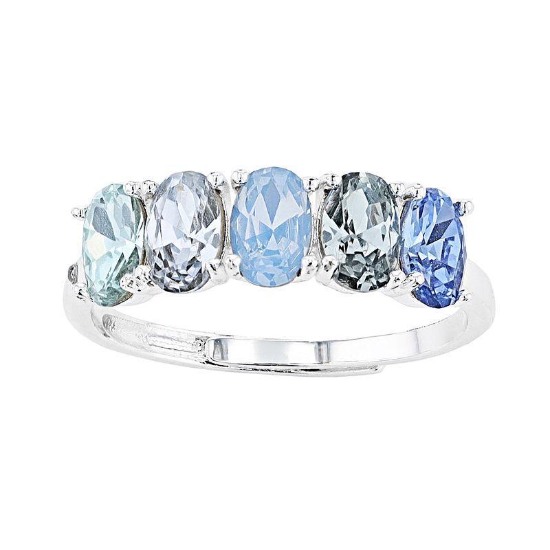 City Luxe 5-Stone Birthstone Crystal Ring, Womens, Silver Tone September Product Image