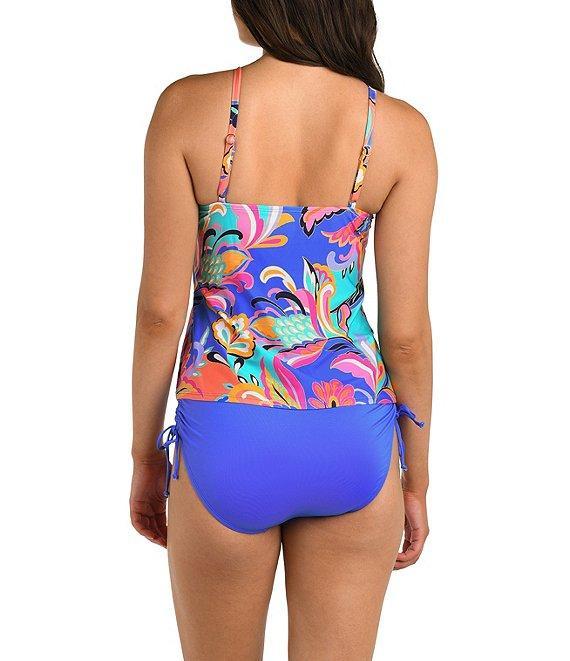 24th & Ocean Solid Mid Rise Adjustable Drawstring Tummy Control Hipster Swim Bottom Product Image