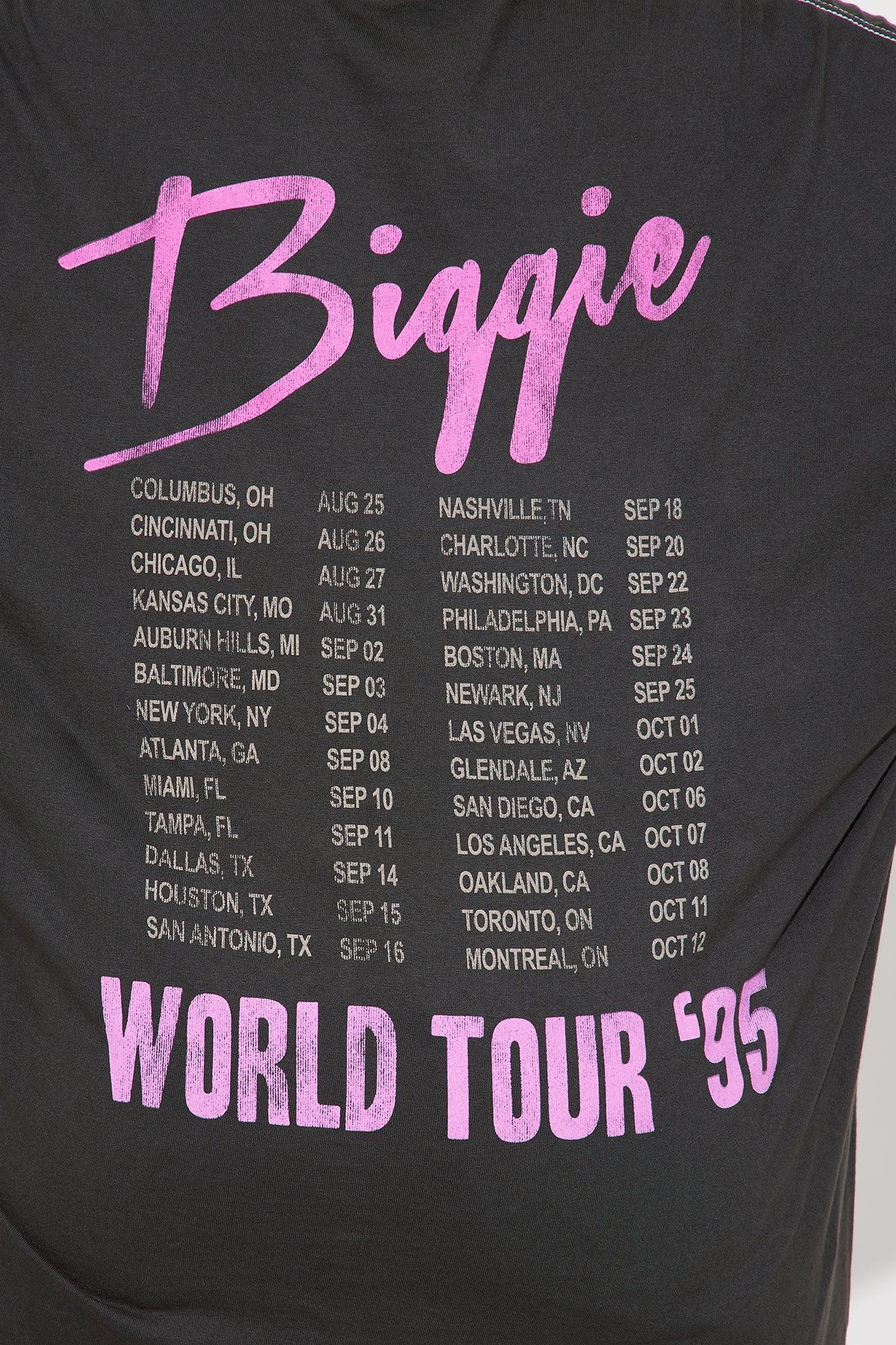 Biggie World Tour Washed Oversized Tee - Black Female Product Image