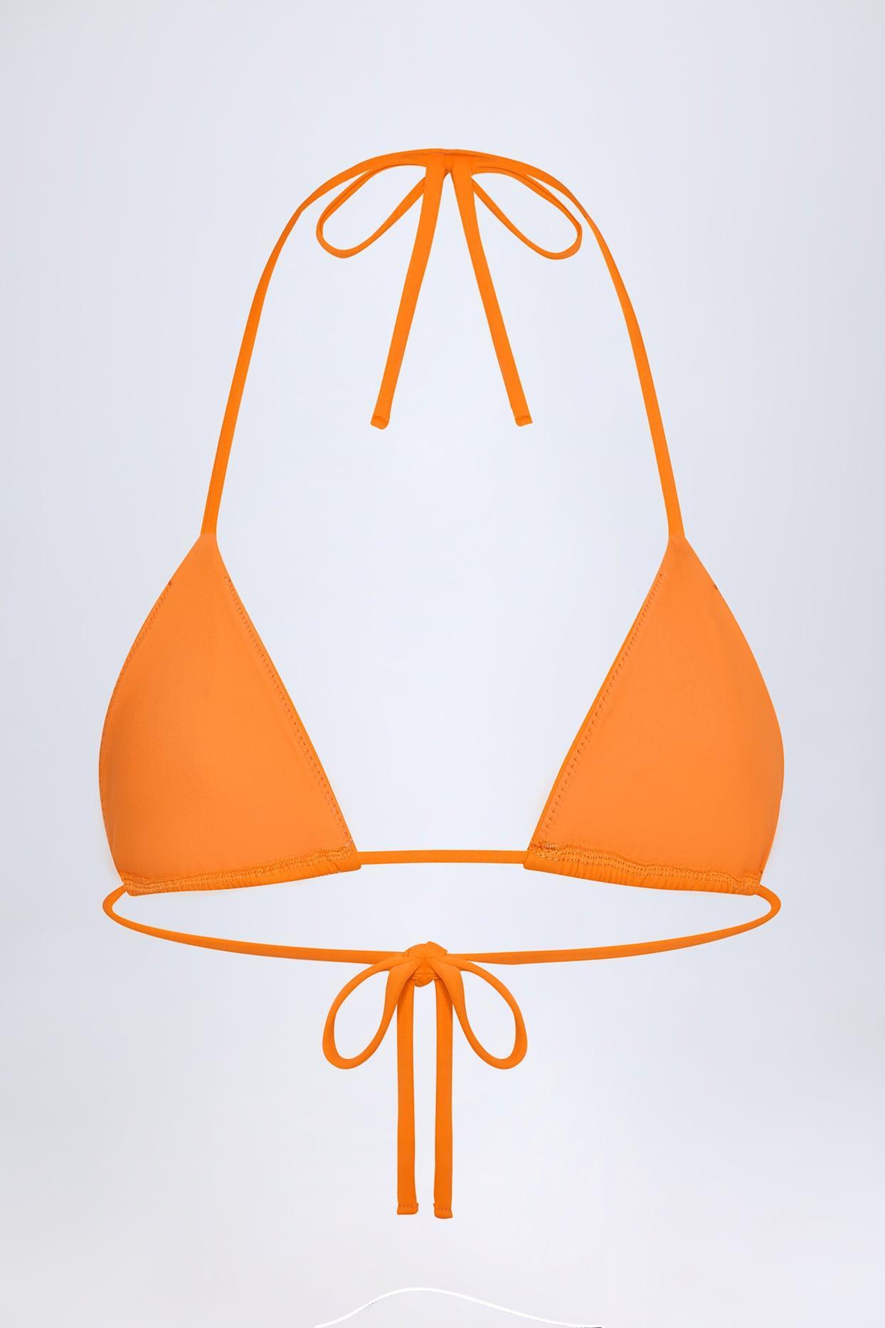 Triangle Bikini Top in Orange Tropical Print Product Image
