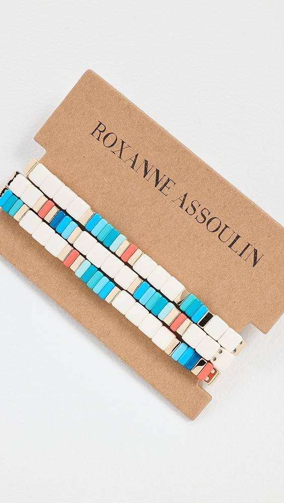 Roxanne Assoulin Enamel and Gold Tone Beaded Stretch Bracelet Set | Shopbop Product Image