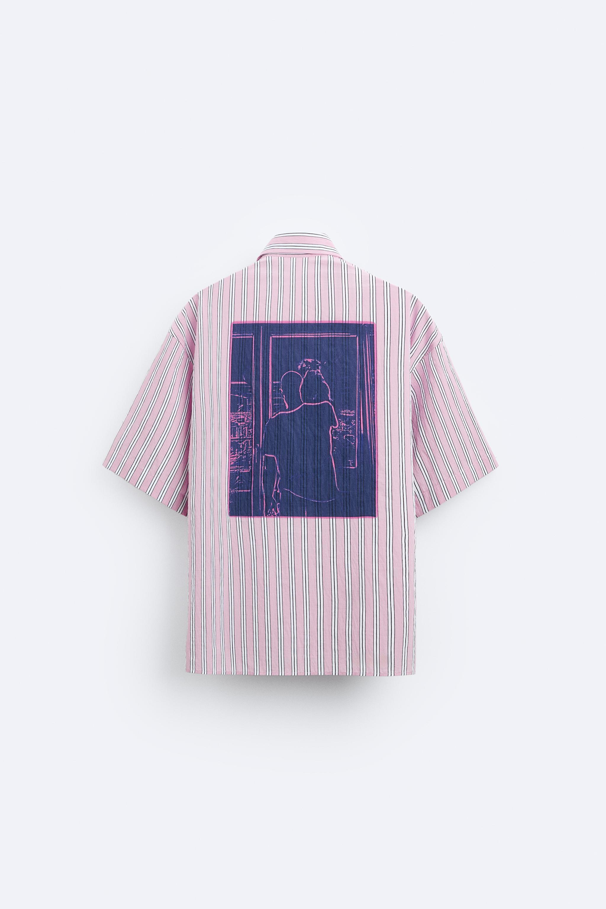 CONTRASTING PRINT STRIPED T-SHIRT Product Image