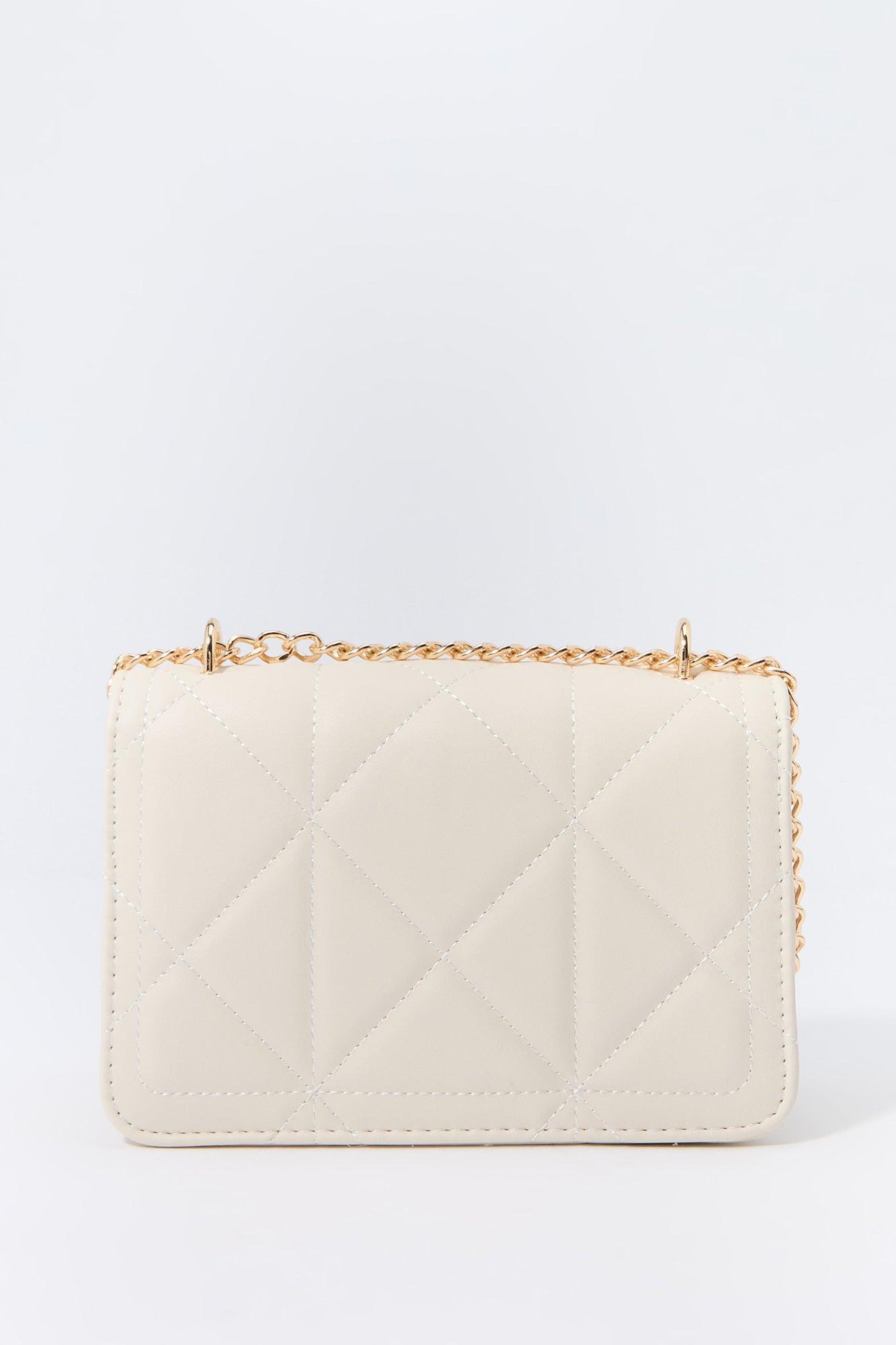 Faux Leather Quilted Crossbody Bag Female Product Image