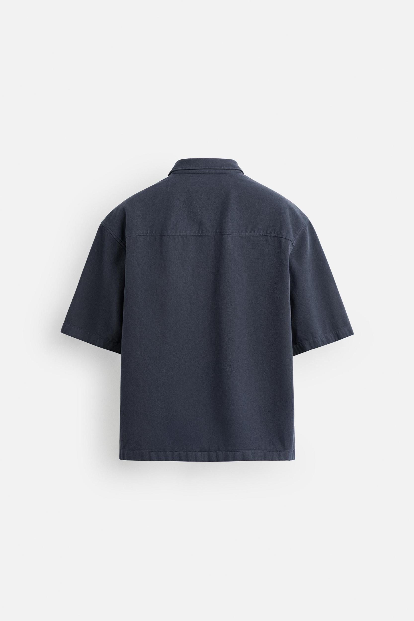 EMBROIDERED TEXTURED OVERSHIRT Product Image
