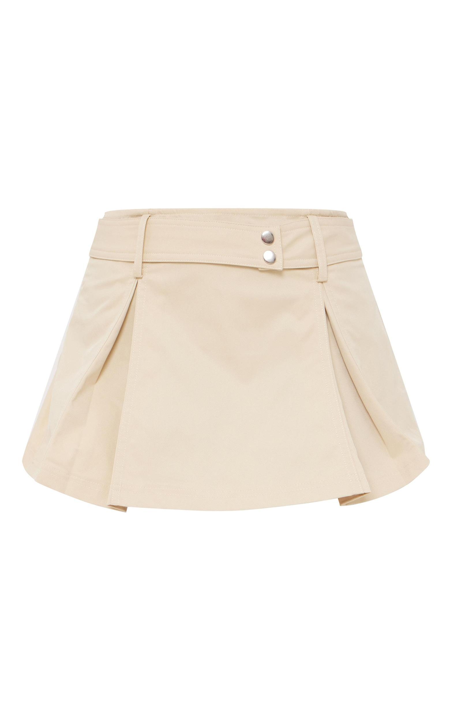 Sand Twill Micro Mini Skater Skirt Product Image