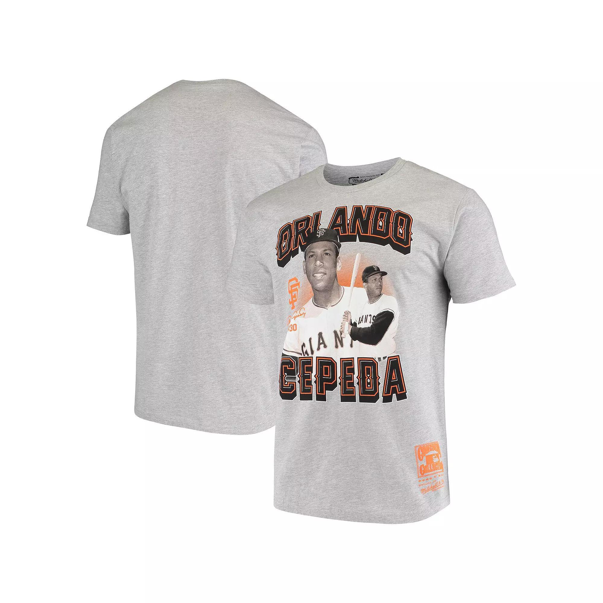 Men's Mitchell & Ness Orlando Cepeda Gray San Francisco Giants Name & Number T-Shirt,  Product Image