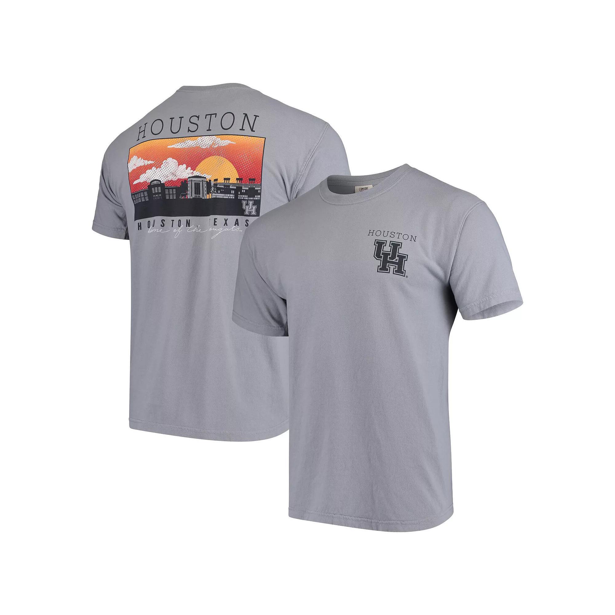Houston Cougars Comfort Colors Campus Scenery T-Shirt - Gray, Men's, Size: Medium, Hou Grey Product Image