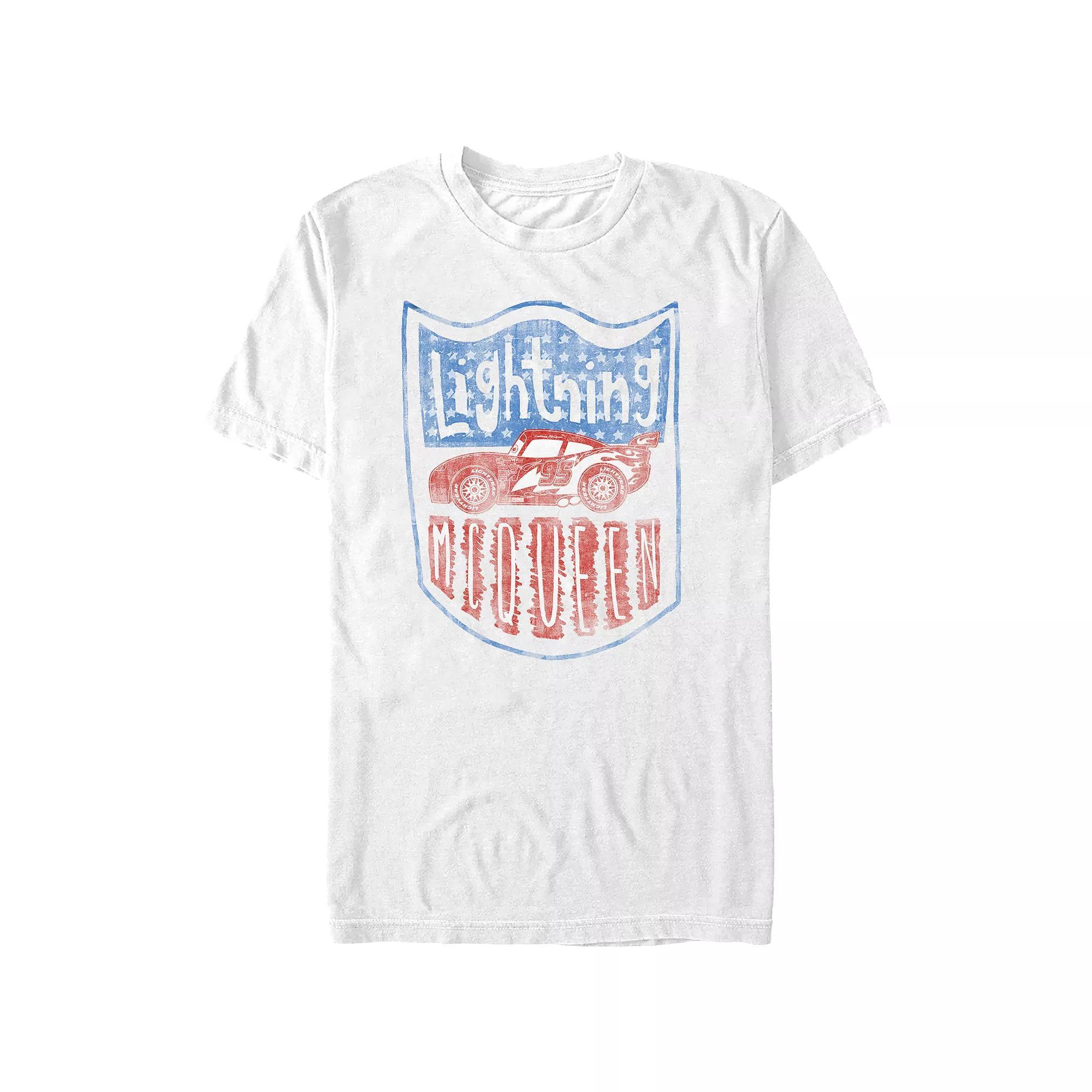 Disney's Cars Lightning McQueen Americana Badge Men's Graphic Tee,  Product Image