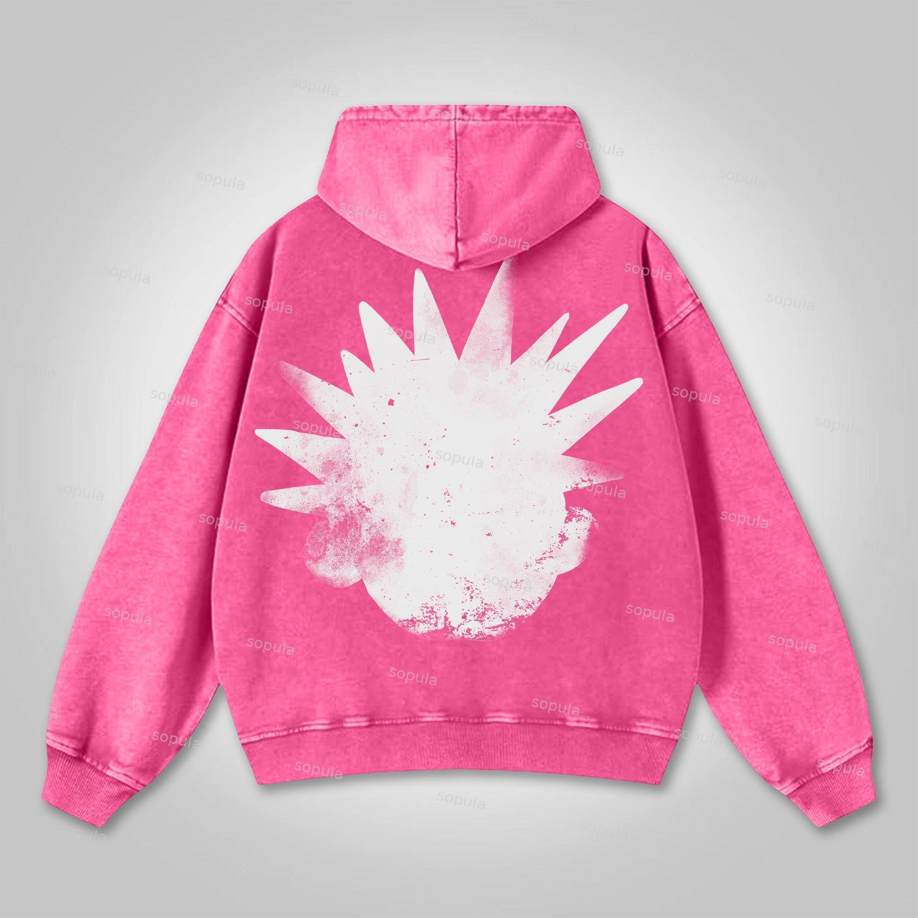 Sopula The Brain Explodes Print Graphic Washed Hoodie Product Image