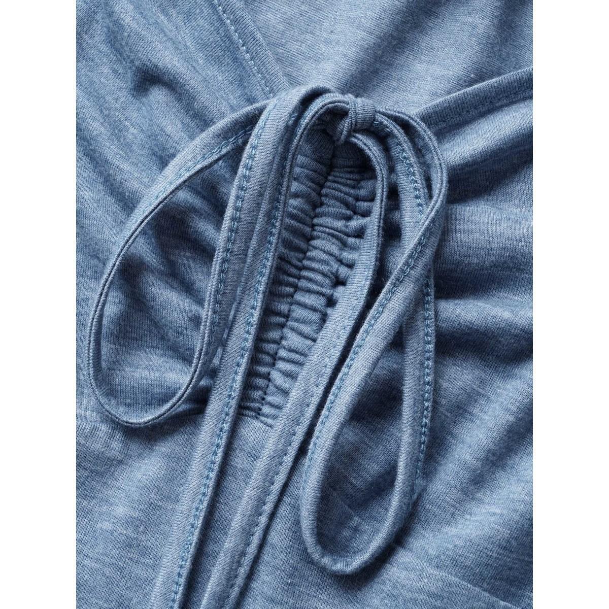 Plus Size Solid Ruffle Layered Hem Drawstring Cami Dress Stone Women Casual Non V-neck Sleeveless Curvy Midi Dress BloomChic 18-20/2X Product Image