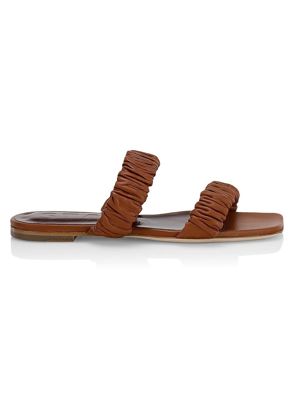 Womens Maya Ruched Leather Slides Product Image