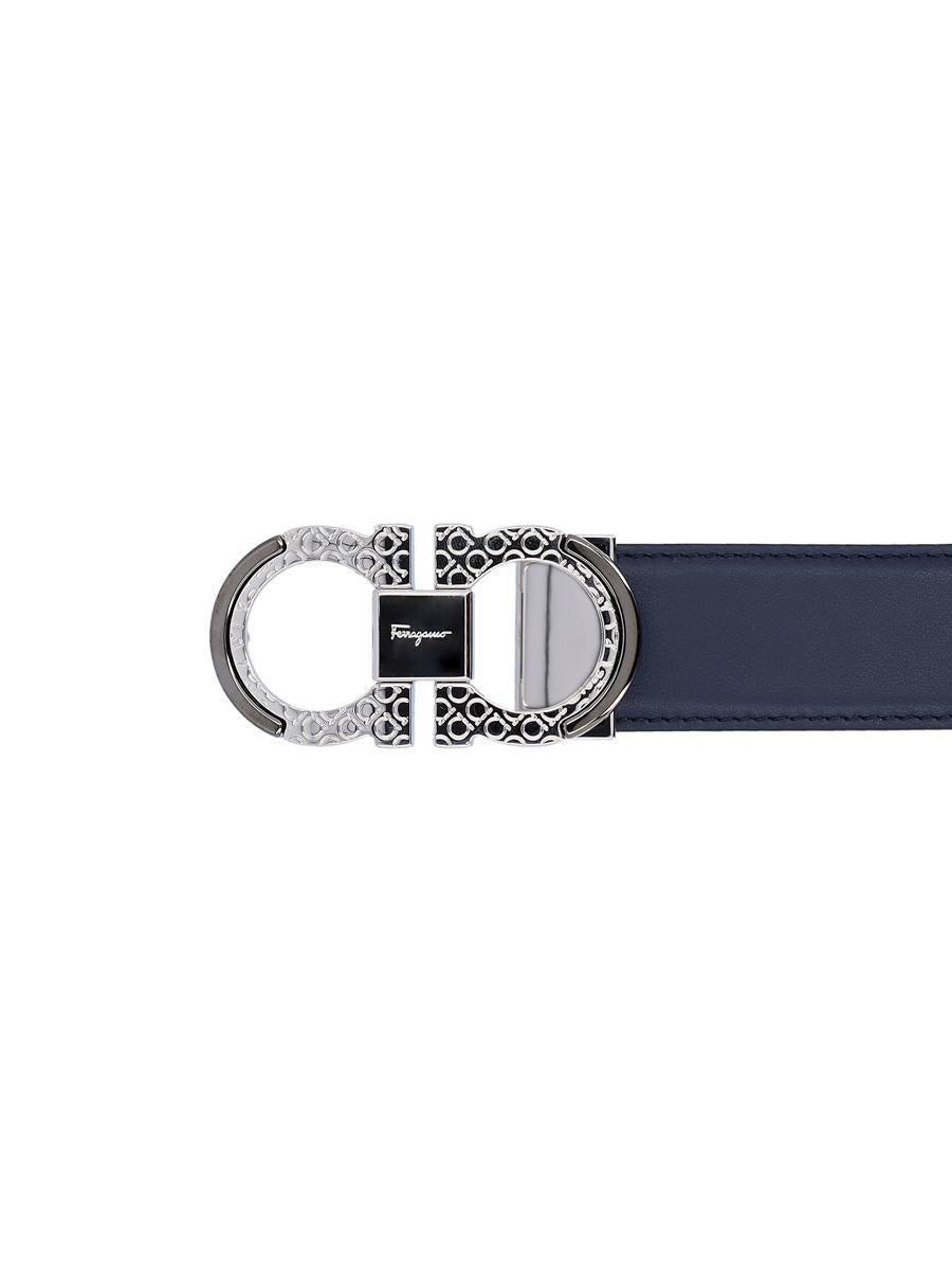 FERRAGAMO Salvatore  Belts In Bluemarine/black/silver Product Image