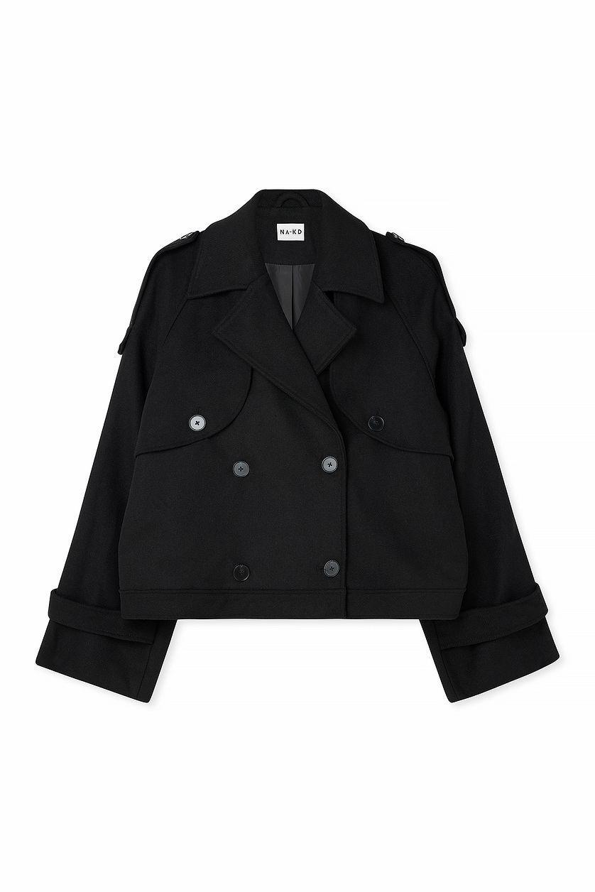 Short Wool Blend Raglan Jacket Product Image