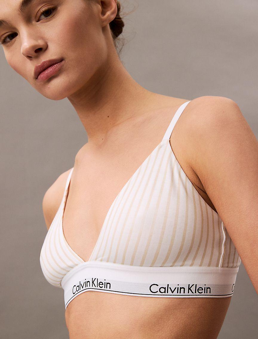 Calvin Klein Womens Icon Cotton Modal Lightly Lined Triangle Bralette - Green Product Image