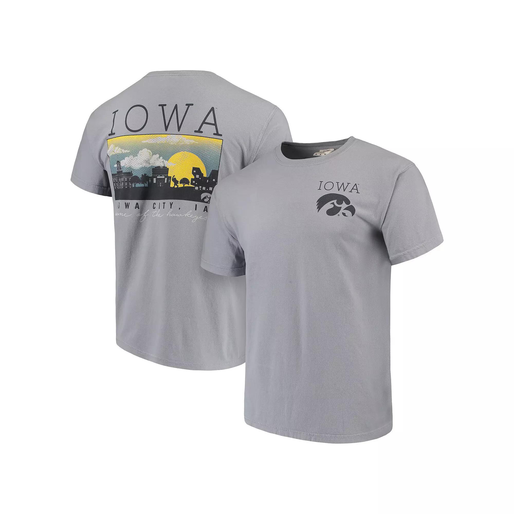 Men's Gray Iowa Hawkeyes Comfort Colors Campus Scenery T-Shirt, Size: XL, Grey Product Image